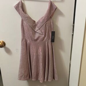 Lulu's Pink Glitter Mini Dress